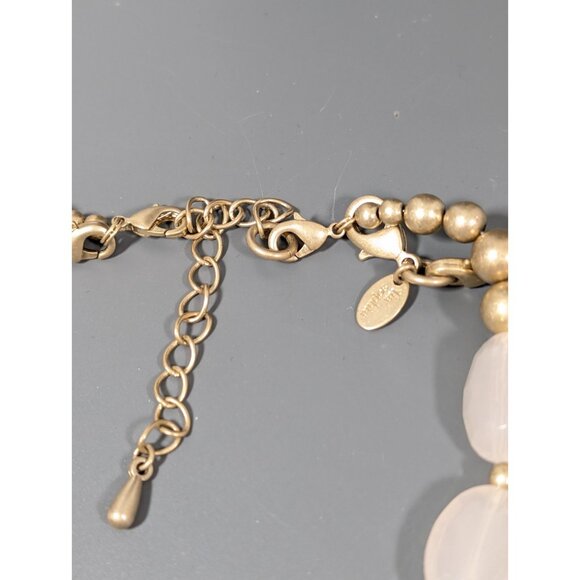 Lia Sophia Cashmere Necklace Convertible Two Strand Blush Pink Bead Statement - Picture 6 of 8